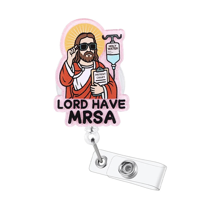 Funny Nurse Badge Reel β Retractable ID Holder with Rotating Clip