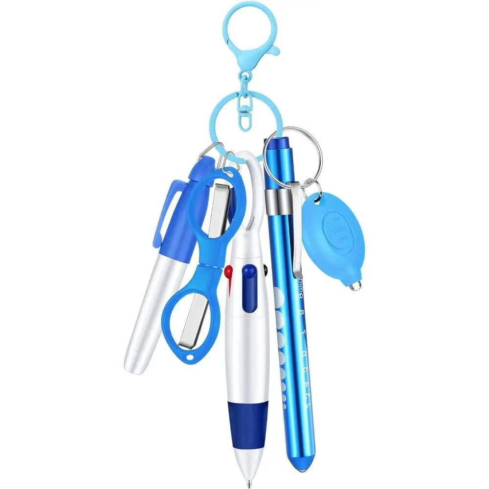 6-in-1 Retractable Nurse Pen Set with Light and Badge Clip