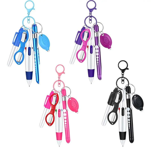6-in-1 Retractable Nurse Pen Set with Light and Badge Clip