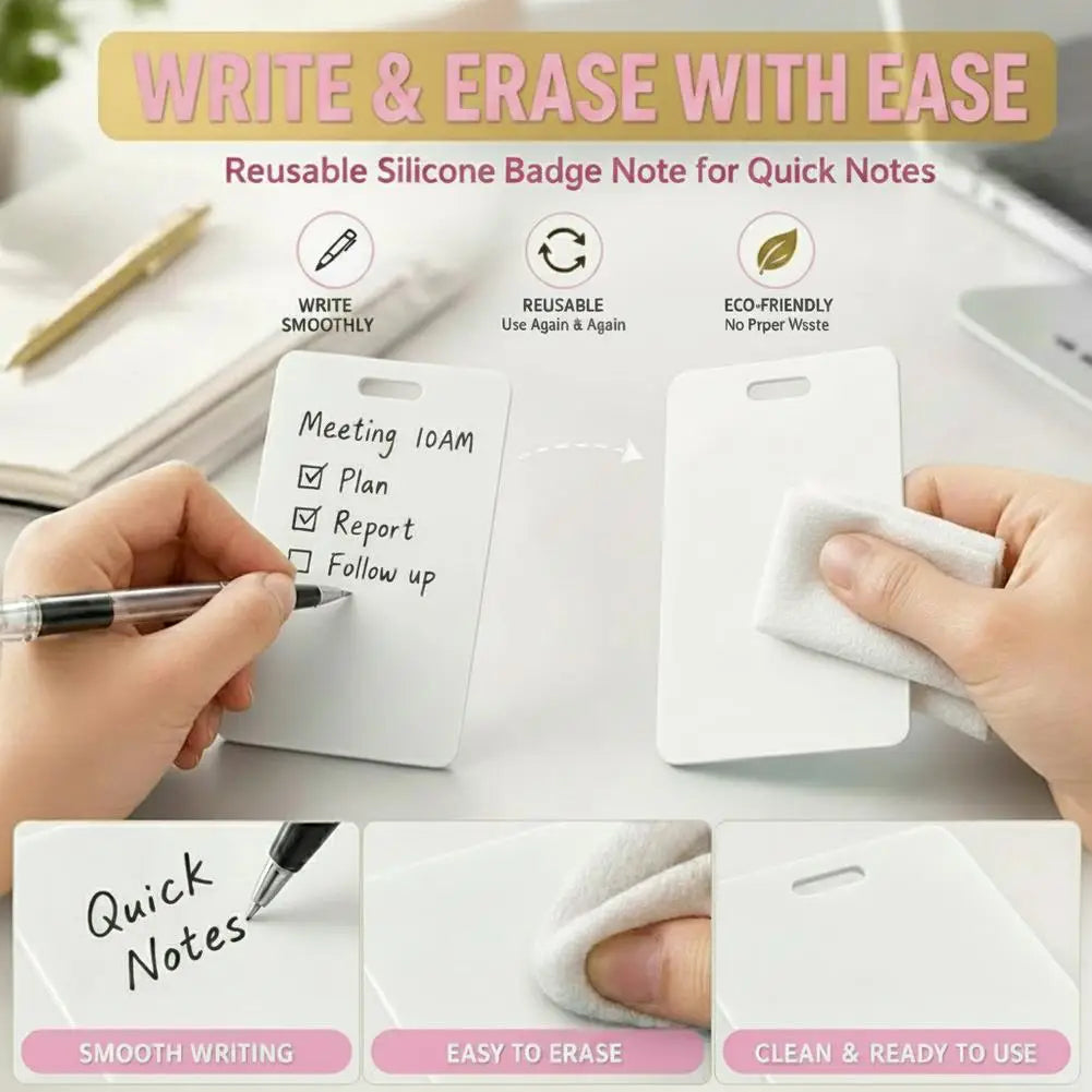 👉 Reusable Dry Erase Badge Note Card for Nurses & Doctors