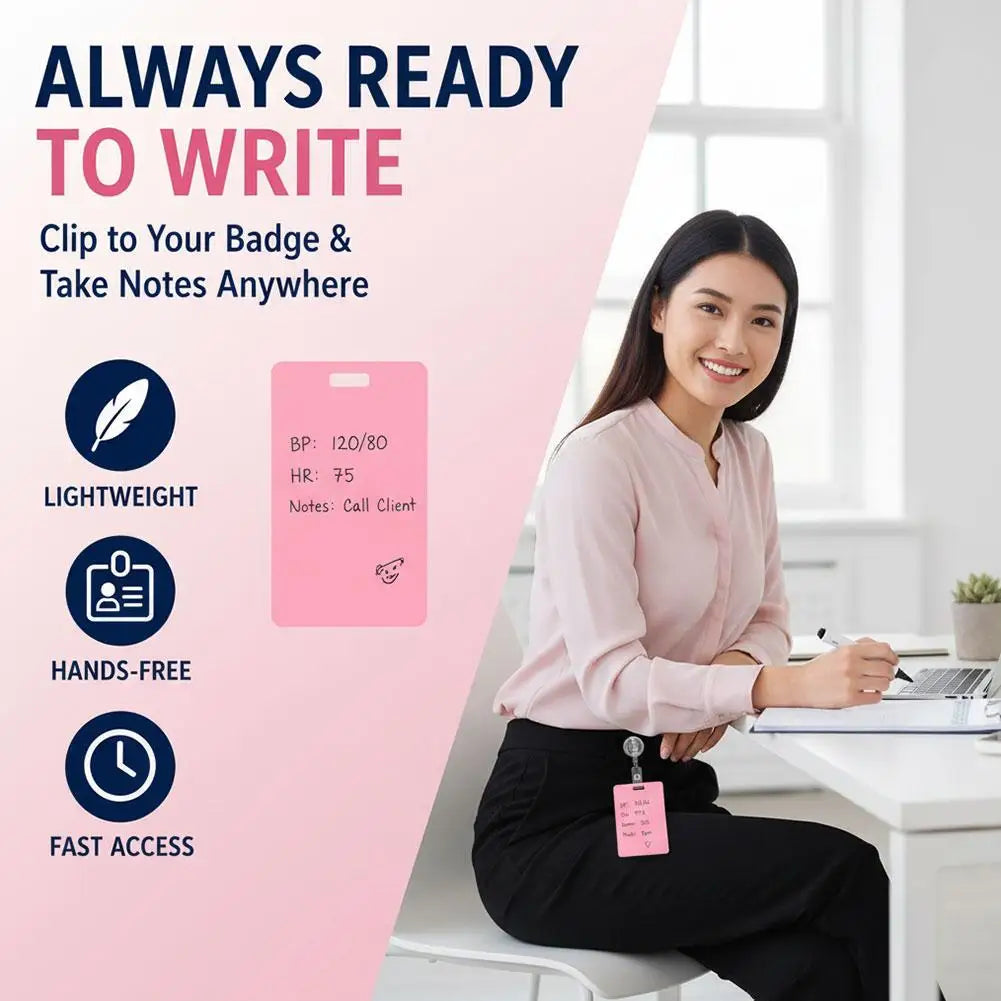 👉 Reusable Dry Erase Badge Note Card for Nurses & Doctors
