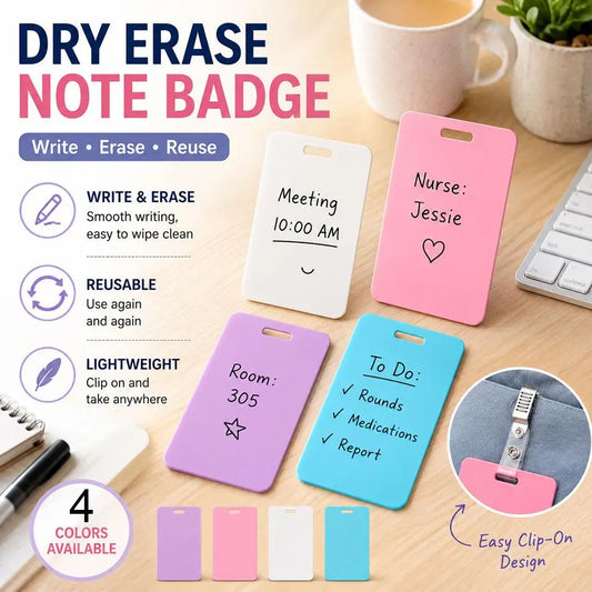 👉 Reusable Dry Erase Badge Note Card for Nurses & Doctors